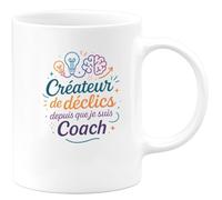 quotedazur - Mug Créateur de déclics depuis que je suis Coach - Tasse Cadeau Coach Homme - Blanc/Céramique