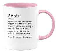 quotedazur - Mug Définition Prénom Anais Déesse Tout Simplement - Cadeau Humour Prénom - Idée Cadeau Famille Saint Valentin - Tasse Prénom Anais - Idéal Pour Noël Au Bureau