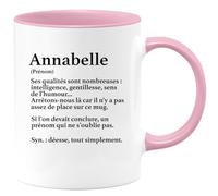 quotedazur - Mug Définition Prénom Annabelle Déesse Tout Simplement - Cadeau Humour Prénom - Idée Cadeau Famille Saint Valentin - Tasse Prénom Annabelle - Idéal Pour Noël Au Bureau