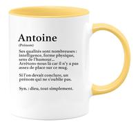 quotedazur - Mug Définition Prénom Antoine Dieu Tout Simplement - Cadeau Humour Prénom - Idée Cadeau Famille Saint Valentin - Tasse Prénom Antoine
