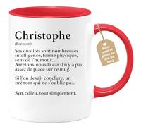 quotedazur - Mug Définition Prénom Christophe Dieu Tout Simplement - Cadeau Humour Prénom - Idée Cadeau Famille Saint Valentin - Tasse Prénom Christophe