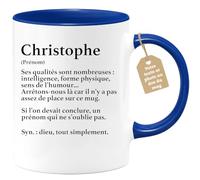 quotedazur - Mug Définition Prénom Christophe Dieu Tout Simplement - Cadeau Humour Prénom - Idée Cadeau Famille Saint Valentin - Tasse Prénom Christophe