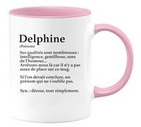 quotedazur - Mug Définition Prénom Delphine Déesse Tout Simplement - Cadeau Humour Prénom - Idée Cadeau Famille Saint Valentin - Tasse Prénom Delphine - Idéal Pour Noël Au Bureau