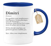 quotedazur - Mug Définition Prénom Dimitri Dieu Tout Simplement - Cadeau Humour Prénom - Idée Cadeau Famille Saint Valentin - Tasse Prénom Dimitri