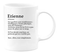 quotedazur - Mug Définition Prénom Etienne Dieu Tout Simplement - Cadeau Humour Prénom - Idée Cadeau Famille Saint Valentin - Tasse Prénom Etienne