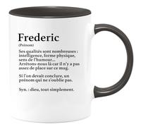 quotedazur - Mug Définition Prénom Frederic Dieu Tout Simplement - Cadeau Humour Prénom - Idée Cadeau Famille Saint Valentin - Tasse Prénom Frederic