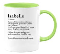 quotedazur - Mug Définition Prénom Isabelle Déesse Tout Simplement - Cadeau Humour Prénom - Idée Cadeau Famille Saint Valentin - Tasse Prénom Isabelle - Idéal Pour Noël Au Bureau