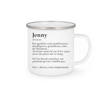 quotedazur - Mug Définition Prénom Jenny Déesse Tout Simplement - Cadeau Humour Prénom - Idée Cadeau Famille Saint Valentin - Tasse Prénom Jenny - Idéal Pour Noël Au Bureau - Blanc/Émaillé