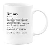 quotedazur - Mug Définition Prénom Jimmy Dieu Tout Simplement - Cadeau Humour Prénom - Idée Cadeau Famille Saint Valentin - Tasse Prénom Jimmy