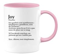quotedazur - Mug Définition Prénom Joy Déesse Tout Simplement - Cadeau Humour Prénom - Idée Cadeau Famille Saint Valentin - Tasse Prénom Joy - Idéal Pour Noël Au Bureau