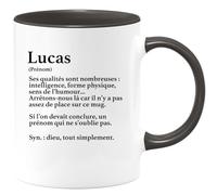 quotedazur - Mug Définition Prénom Lucas Dieu Tout Simplement - Cadeau Humour Prénom - Idée Cadeau Famille Saint Valentin - Tasse Prénom Lucas