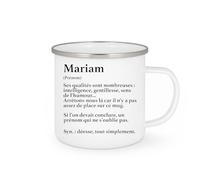 quotedazur - Mug Définition Prénom Mariam Déesse Tout Simplement - Tasse Prénom Mariam Idéal Pour Noël Au Bureau Blanc/Émaillé