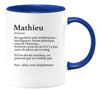 quotedazur - Mug Définition Prénom Mathieu Dieu Tout Simplement - Cadeau Humour Prénom - Idée Cadeau Famille Saint Valentin - Tasse Prénom Mathieu