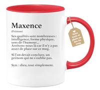 quotedazur - Mug Définition Prénom Maxence Dieu Tout Simplement - Cadeau Humour Prénom - Idée Cadeau Famille Saint Valentin - Tasse Prénom Maxence