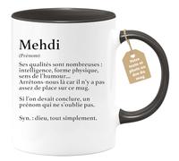 quotedazur - Mug Définition Prénom Mehdi Dieu Tout Simplement - Cadeau Humour Prénom - Idée Cadeau Famille Saint Valentin - Tasse Prénom Mehdi