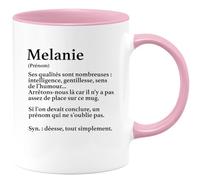 quotedazur - Mug Définition Prénom Melanie Déesse Tout Simplement - Cadeau Humour Prénom - Idée Cadeau Famille Saint Valentin - Tasse Prénom Melanie - Idéal Pour Noël Au Bureau