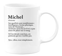 quotedazur - Mug Définition Prénom Michel Dieu Tout Simplement - Cadeau Humour Prénom - Idée Cadeau Famille Saint Valentin - Tasse Prénom Michel