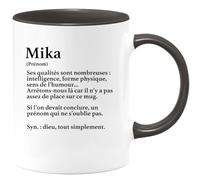 quotedazur - Mug Définition Prénom Mika Dieu Tout Simplement - Cadeau Humour Prénom - Idée Cadeau Famille Saint Valentin - Tasse Prénom Mika
