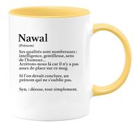 quotedazur - Mug Définition Prénom Nawal Déesse Tout Simplement - Cadeau Humour Prénom - Idée Cadeau Famille Saint Valentin - Tasse Prénom Nawal - Idéal Pour Noël Au Bureau
