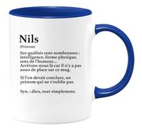 quotedazur - Mug Définition Prénom Nils Dieu Tout Simplement - Cadeau Humour Prénom - Idée Cadeau Famille Saint Valentin - Tasse Prénom Nils