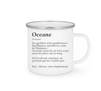 quotedazur - Mug Définition Prénom Oceane Déesse Tout Simplement - Tasse Prénom Oceane Idéal Pour Noël Au Bureau Blanc/Émaillé