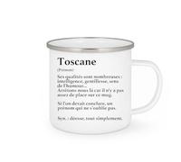 quotedazur - Mug Définition Prénom Toscane Déesse Tout Simplement - Cadeau Humour Prénom - Idée Cadeau Famille Saint Valentin - Tasse Prénom Toscane - Idéal Pour Noël Au Bureau - Blanc/Émaillé