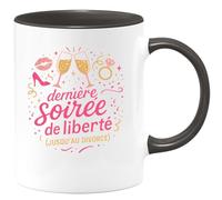 quotedazur - Mug dernière soirée de liberté (jusqu'au divorce) - Tasse Cadeau Evjf Femme - Noir/Céramique