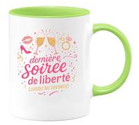 quotedazur - Mug dernière soirée de liberté (jusqu'au divorce) - Tasse Cadeau Evjf Femme - Vert/Céramique