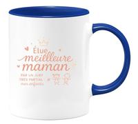 quotedazur - Mug Élue meilleure maman par un jury très partial : mes enfants - Tasse Cadeau Maman Femme - Bleu/Céramique