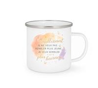 quotedazur - Mug En vieillissant je ne veux pas sembler plus jeune. Je veux sembler plus heureuse. - Tasse Cadeau Anniversaire Femme - Blanc/Emaillé