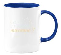 quotedazur - Mug et si je t'appelais marraine ? - Tasse Cadeau Baptême Demande Future Marraine Femme - Bleu/Céramique
