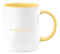 quotedazur - Mug et si je t'appelais marraine ? - Tasse Cadeau Baptême Demande Future Marraine Femme - Jaune/Céramique