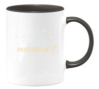 quotedazur - Mug et si je t'appelais marraine ? - Tasse Cadeau Baptême Demande Future Marraine Femme - Noir/Céramique
