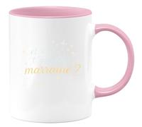 quotedazur - Mug et si je t'appelais marraine ? - Tasse Cadeau Baptême Demande Future Marraine Femme - Rose/Céramique