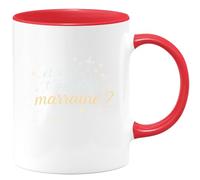 quotedazur - Mug et si je t'appelais marraine ? - Tasse Cadeau Baptême Demande Future Marraine Femme - Rouge/Céramique