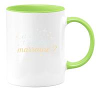 quotedazur - Mug et si je t'appelais marraine ? - Tasse Cadeau Baptême Demande Future Marraine Femme - Vert/Céramique