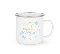quotedazur - Mug et si je t'appelais parrain ? - Tasse Cadeau Baptême Demande Futur Parrain Homme - Blanc/Emaillé