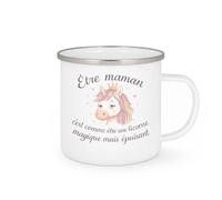 quotedazur - Mug Être maman c'est comme être une licorne : magique mais épuisant - Tasse Cadeau Maman Femme - Blanc/Emaillé