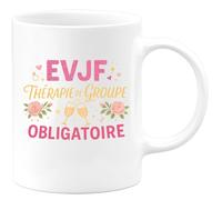 quotedazur - Mug evjf : thérapie de groupe obligatoire - Tasse Cadeau Evjf Femme - Blanc/Céramique