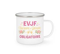 quotedazur - Mug evjf : thérapie de groupe obligatoire - Tasse Cadeau Evjf Femme - Blanc/Emaillé