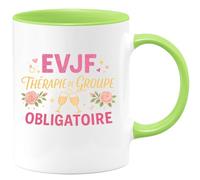 quotedazur - Mug evjf : thérapie de groupe obligatoire - Tasse Cadeau Evjf Femme - Vert/Céramique