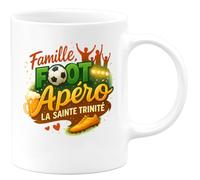 quotedazur - Mug famille, foot, apéro : la sainte trinité - Tasse Cadeau Football Homme - Blanc/Céramique