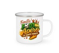 quotedazur - Mug famille, foot, apéro : la sainte trinité - Tasse Cadeau Football Homme - Blanc/Emaillé