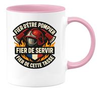 quotedazur - Mug fier d'être pompier fier de servir fier de cette tasse - Tasse Cadeau Pompier Femme - Rose/Céramique