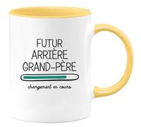 quotedazur - Mug Futur Arrière-grand-père 2025 Chargement En Cours - Cadeau Annonce Arrière-grand-père - Annonce Grossesse - Jaune/Céramique