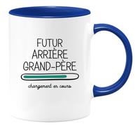quotedazur - Mug Futur Arrière-grand-père 2025 Chargement En Cours - Cadeau Annonce Arrière-grand-père - Annonce Grossesse - Bleu/Céramique
