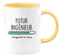 quotedazur - Mug Futur Ingenieur Chargement En Cours - Jaune/Céramique