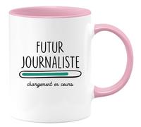 quotedazur - Mug Futur Journaliste Chargement En Cours Rose/Céramique