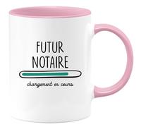 quotedazur - Mug Futur Notaire Chargement En Cours - Rose/Céramique