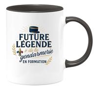 quotedazur - Mug Future légende de la gendarmerie en formation - Tasse Cadeau Gendarme Homme - Noir/Céramique